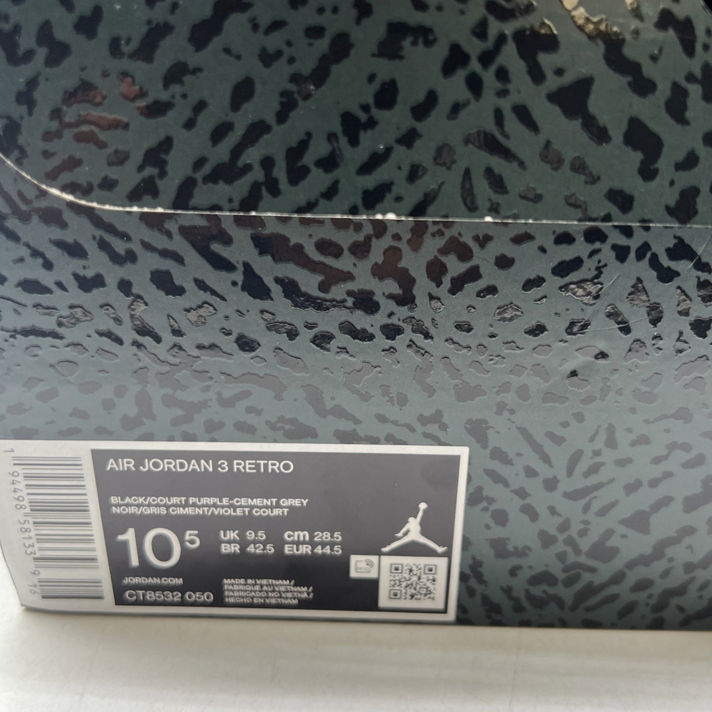 Size 10.5 - Air Jordan 3 Retro Court Purple (CT8532-050)