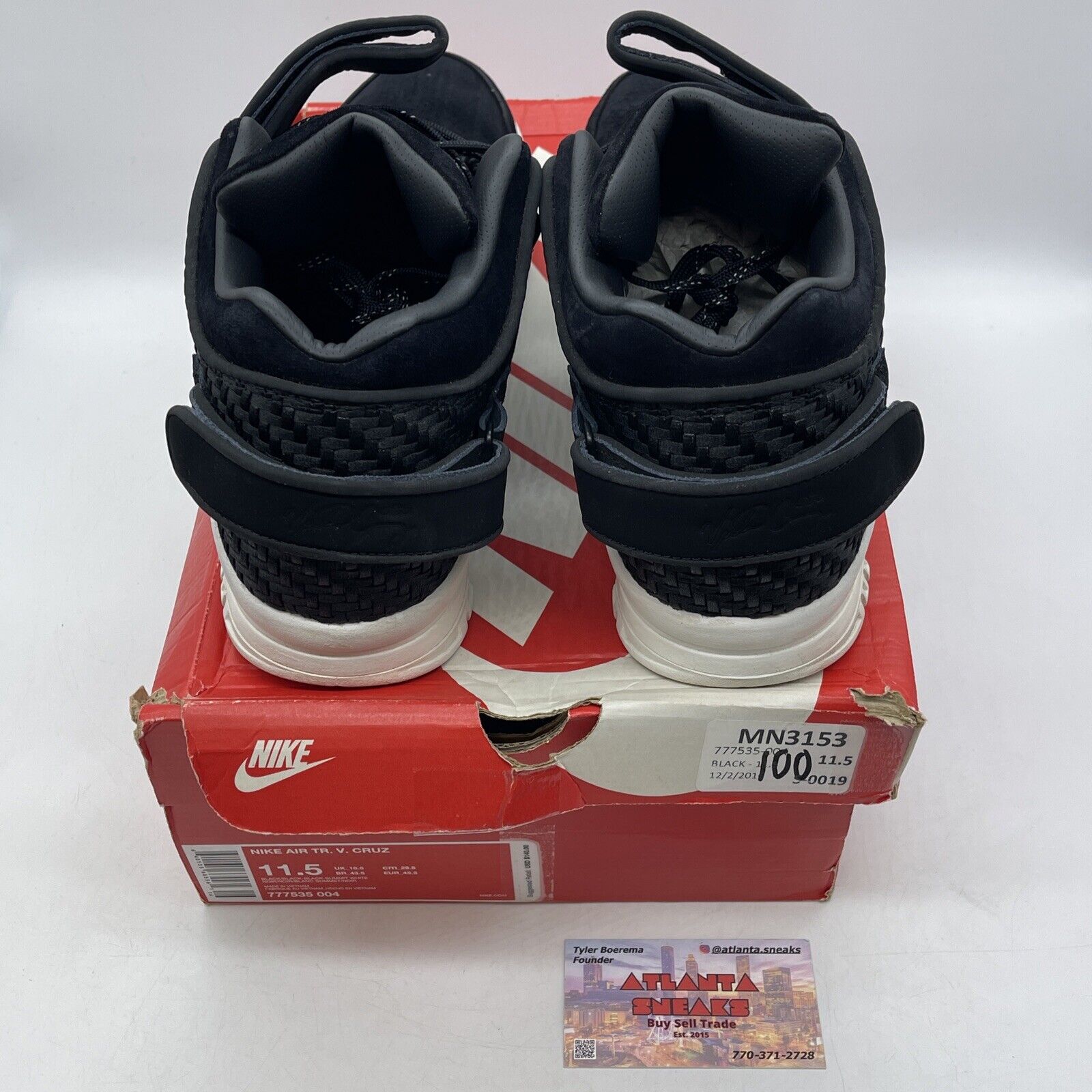 Size 11.5 - Nike Air Trainer Cruz Black Suede White (777535-004)