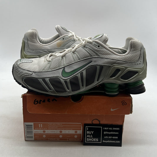 Size 11 - Nike Shox Gray Green Running Training Shoes (312623-132)