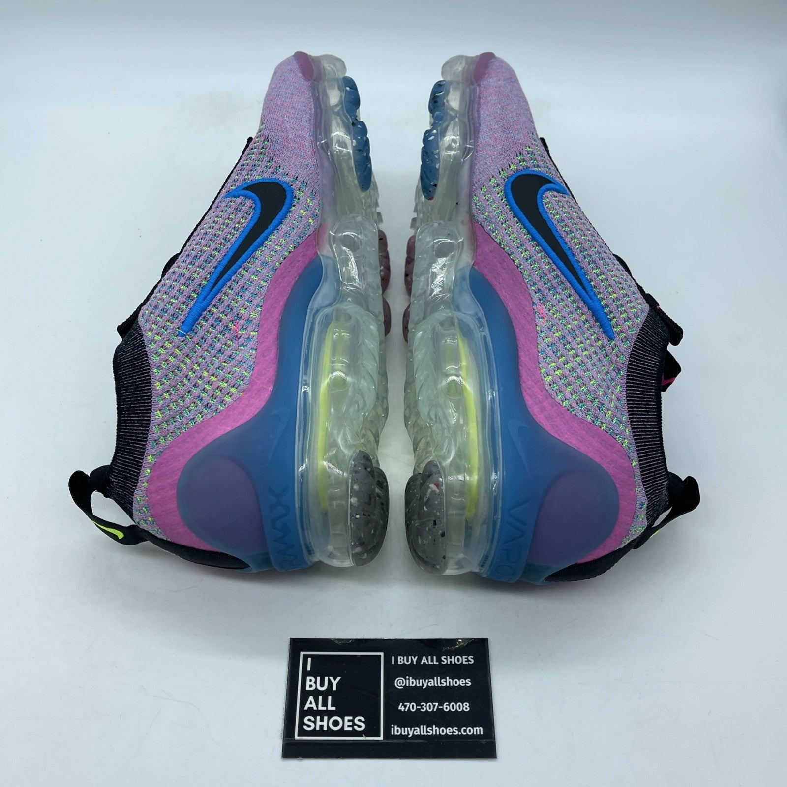 Size 12W - Nike Air VaporMax 2021 Flyknit Next Nature Pink Blast Photo Blue