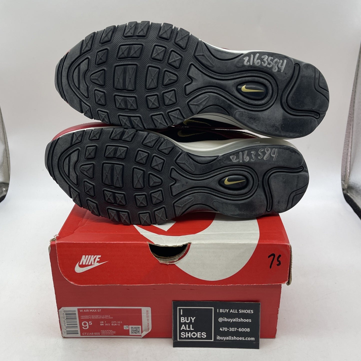 Size 9.5W - Nike Air Max 97 Gold Sequin  (CT1148-600)