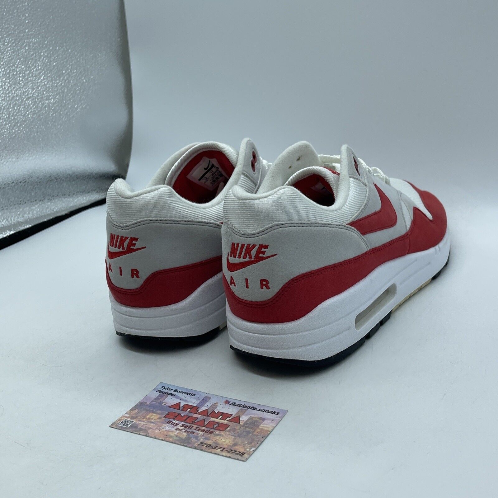 Size 12 - Nike Air Max 1 OG Anniversary 2017 Re-Release Red Suede (908375-103)