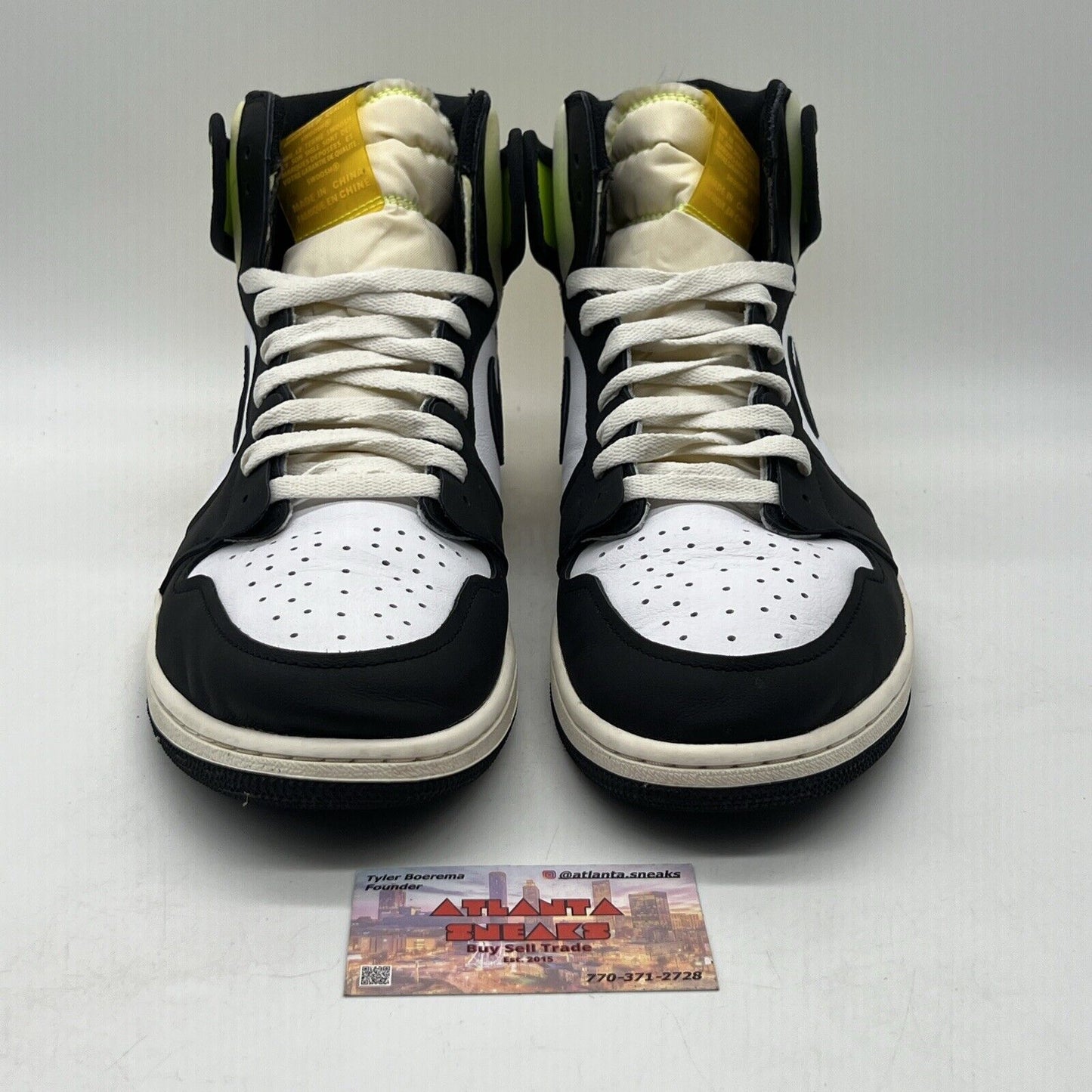 Size 13 - Jordan 1 Retro High OG Volt White Black Yellow (555088-118)