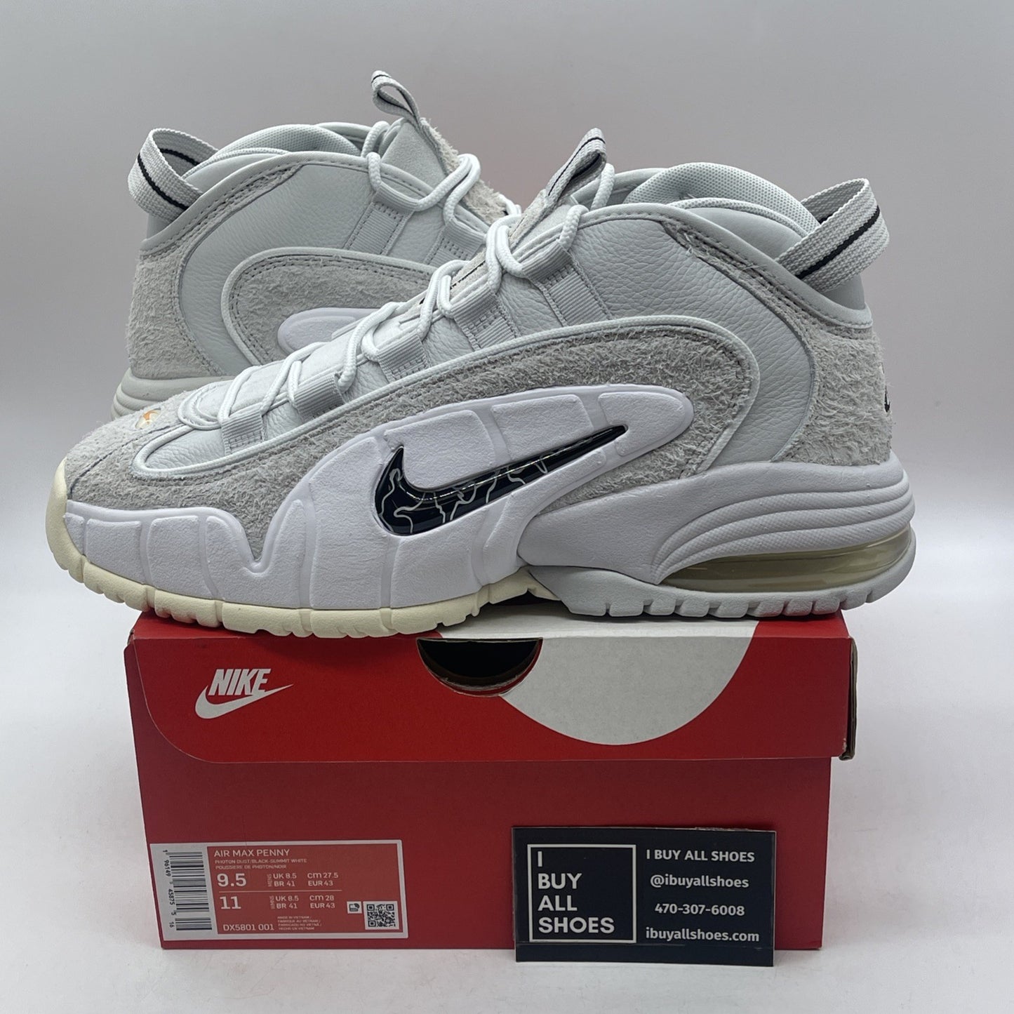 Size 9.5 - Nike Air Max Penny 1 Photon Dust Suede Leather (DX5801-001)