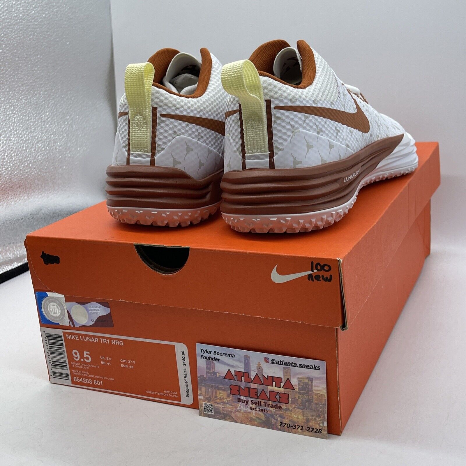 Size 9.5 - Nike Lunar TR1 Texas brown White  Suede leather (654283-801)