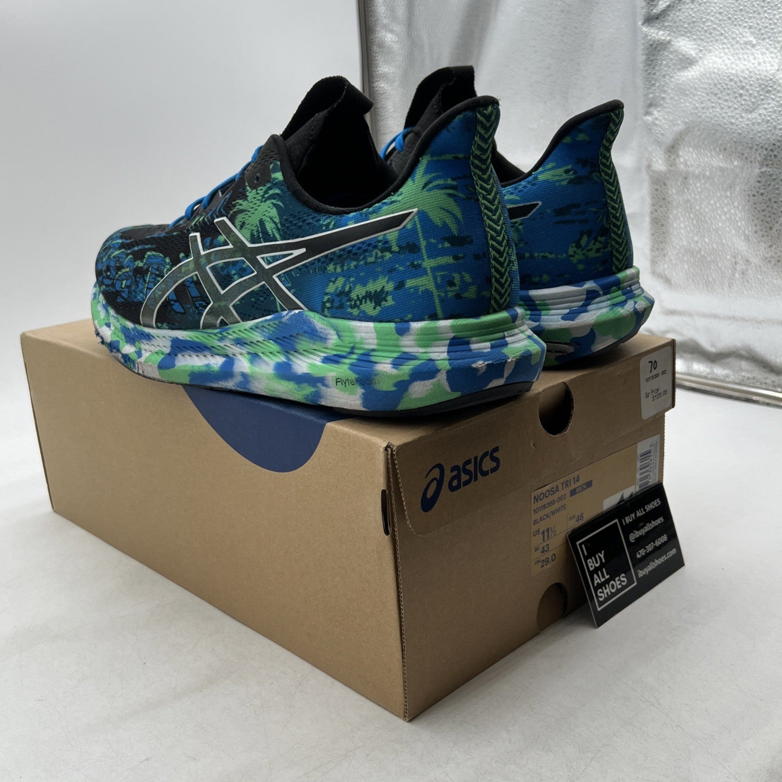 Size 11.5 - Asics Noosa Tri 14 Tropical - Black White (1011B368-002)