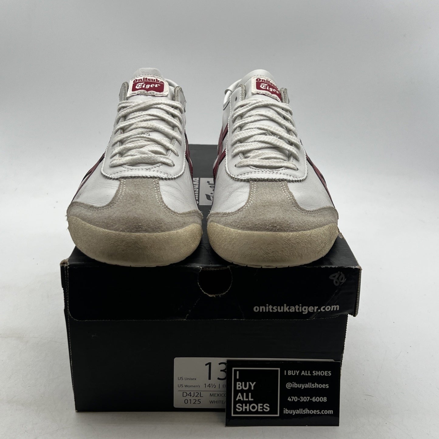 Size 13 - Asics Onitsuka Tiger Mexico 66 'Beige/Red' Unisex Sneakers (D4J2L)