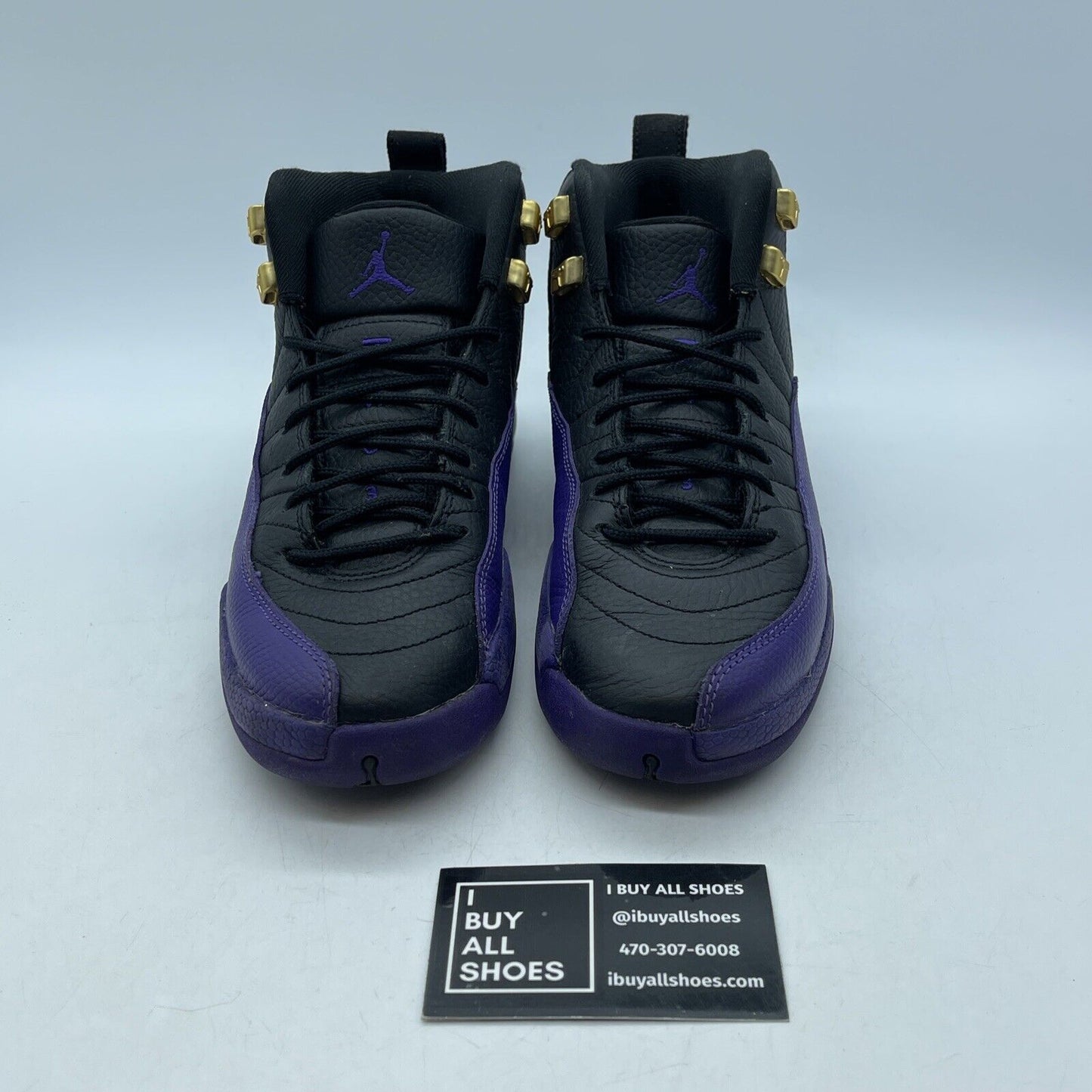 Size 4.5Y - Jordan 12 Retro Mid Field Purple Black Gold Leather (153265-057)