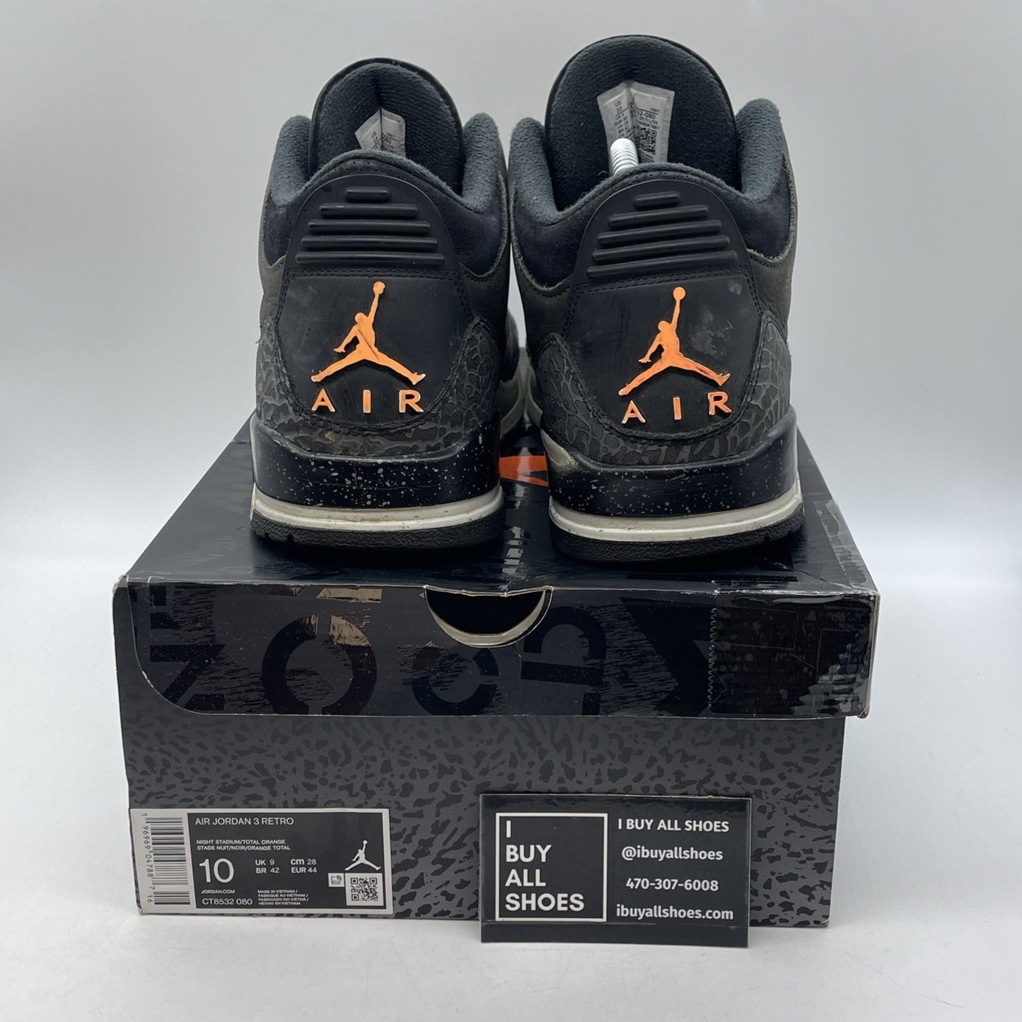 Size 10 - Jordan 3 Retro 2023 Mid Fear Black Grey Suede (CT8532-080)
