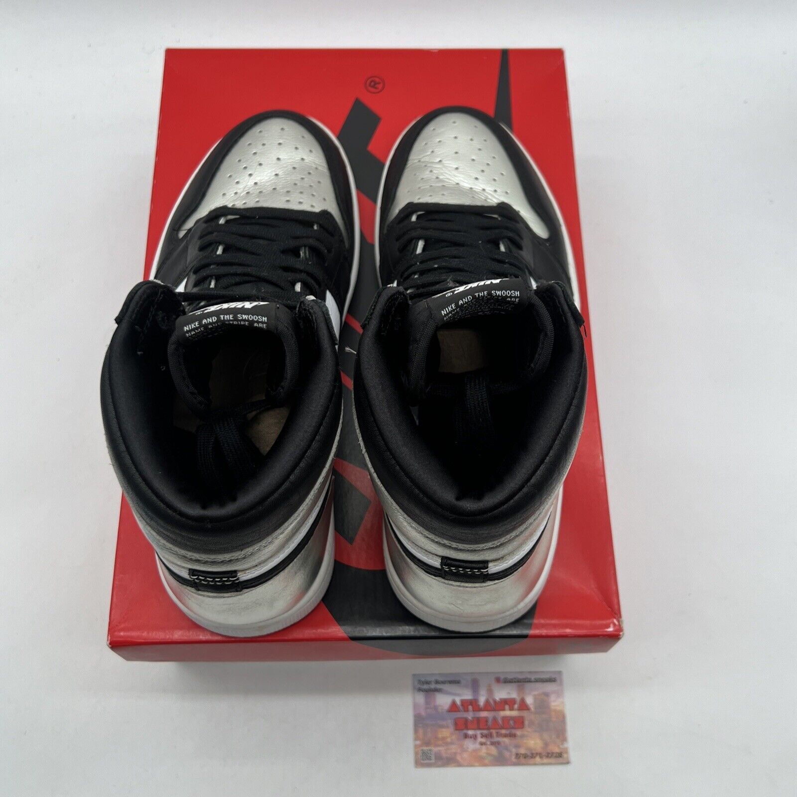 Size 10 - Jordan 1 High OG Metallic Silver Black White Leather (CD0461-001)
