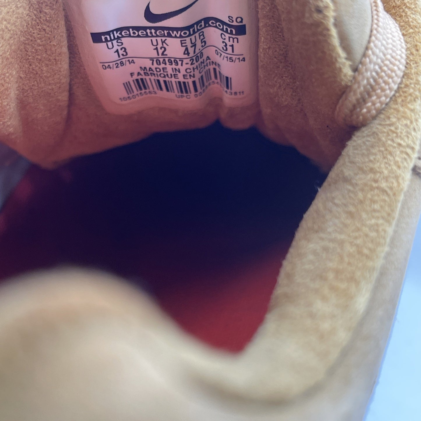 Size 13 - Nike Air Max 1 QS Flax Brown Suede (704997-200)