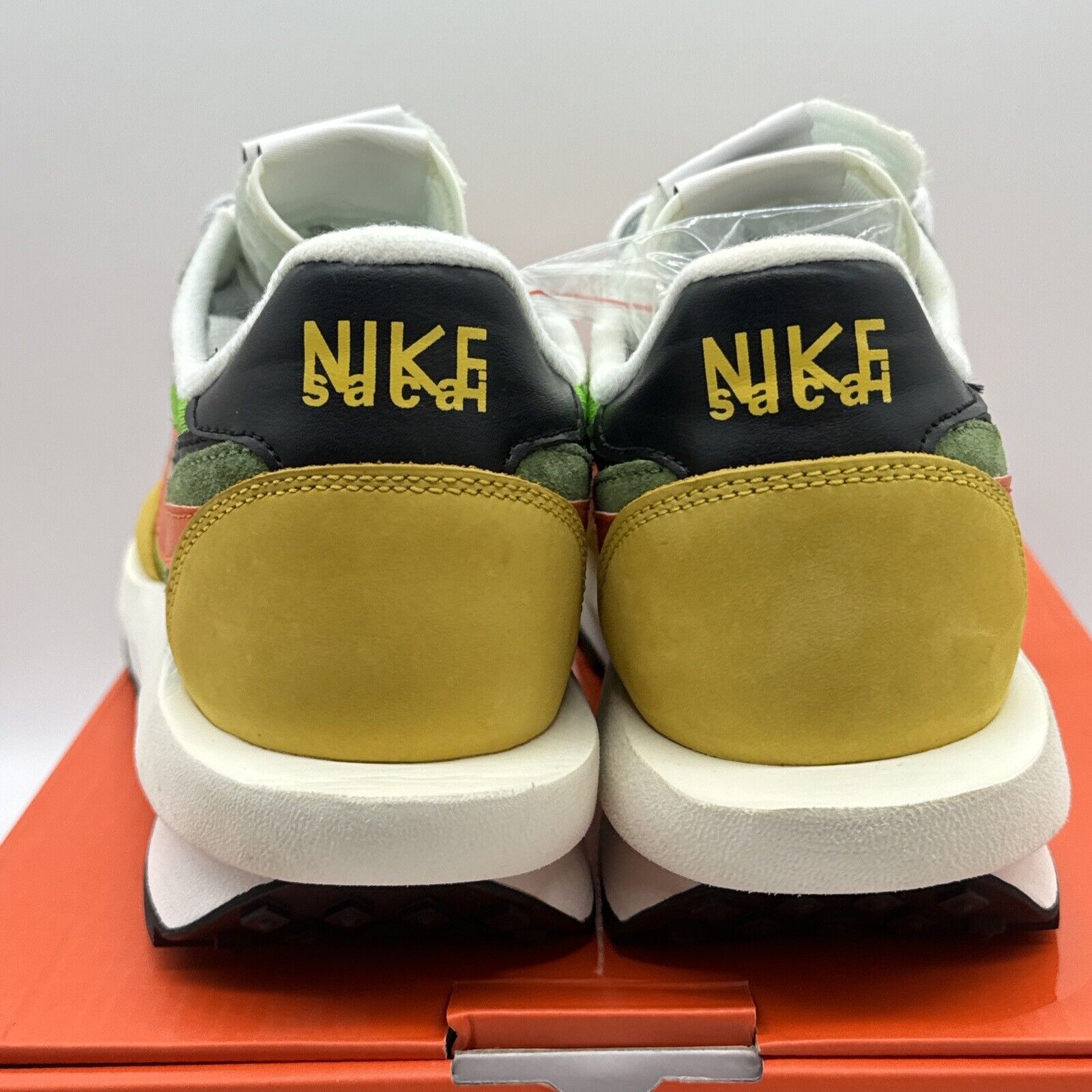 Size 11 - Nike LDWaffle x Sacai Green Gusto 2019 Orange Yellow Suede Ds Bright