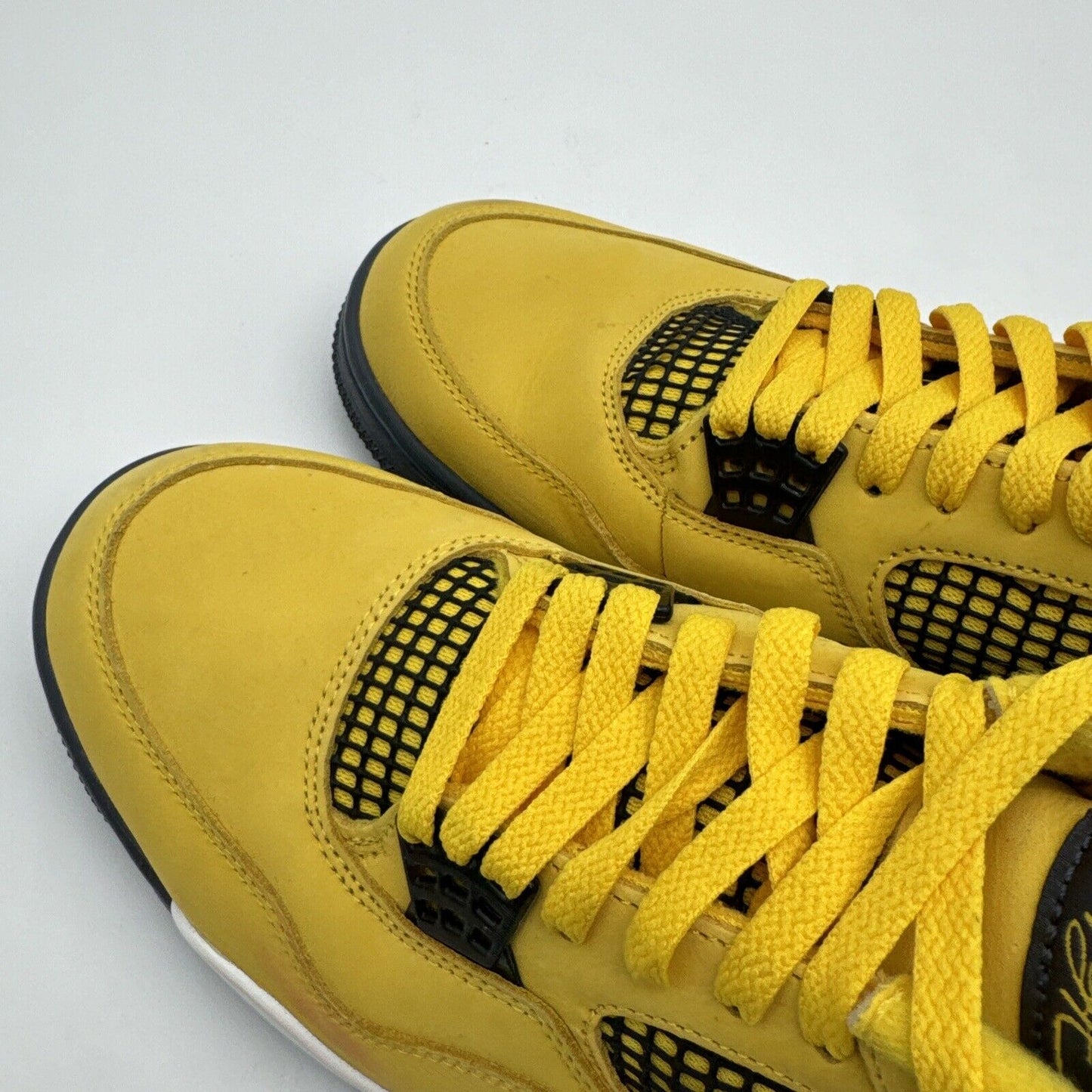 Size 11 - Jordan 4 Retro Mid Lightning Yellow Suede Grey White Mustard Classic