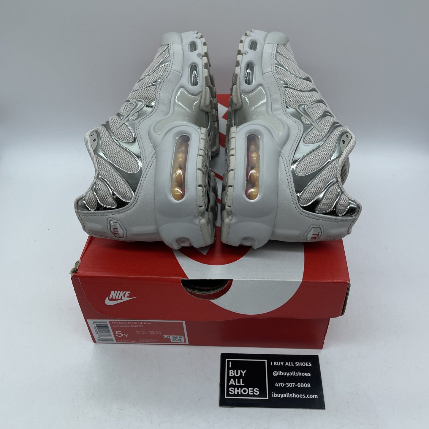 Size 5Y - Nike Air Max Plus TN Light Silver Iron Ore Silver Suede (FZ0977-001)