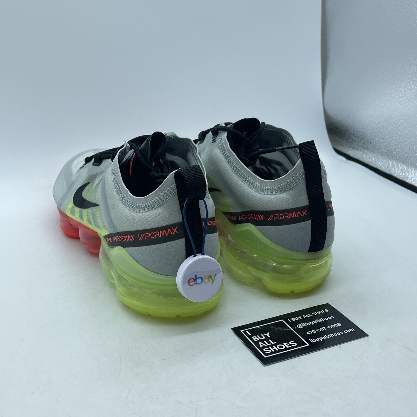 Size 12 - Nike Air VaporMax 2019 Neon Collection Grey Black Leather (AR6631-007)