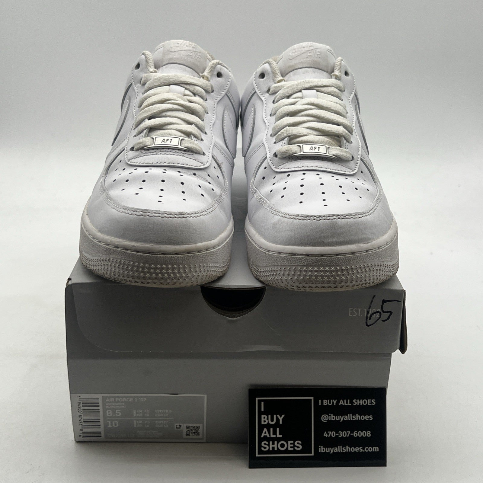 Size 8.5 - Nike Air Force 1 '07 Low Triple White (CW2288-111)