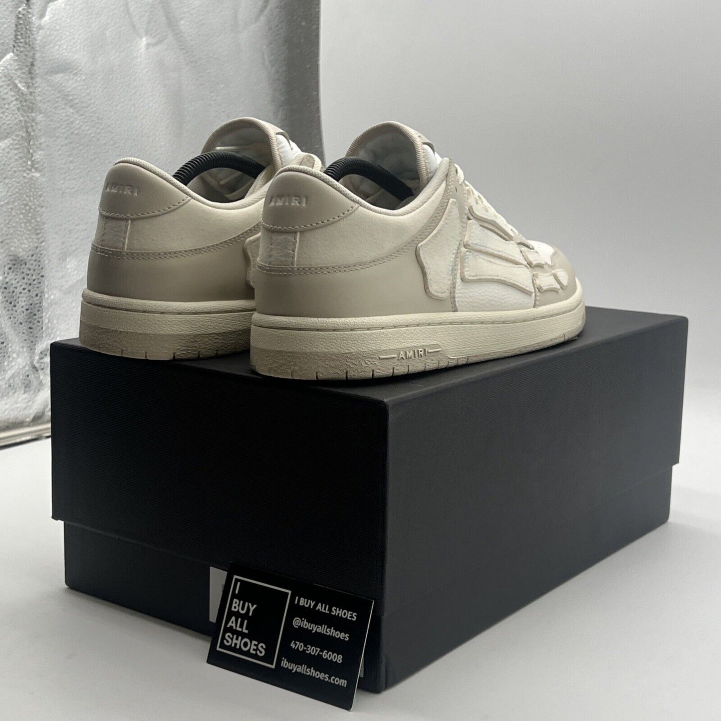 Size 11 - Amiri Skel Top Low Cream Beige And White