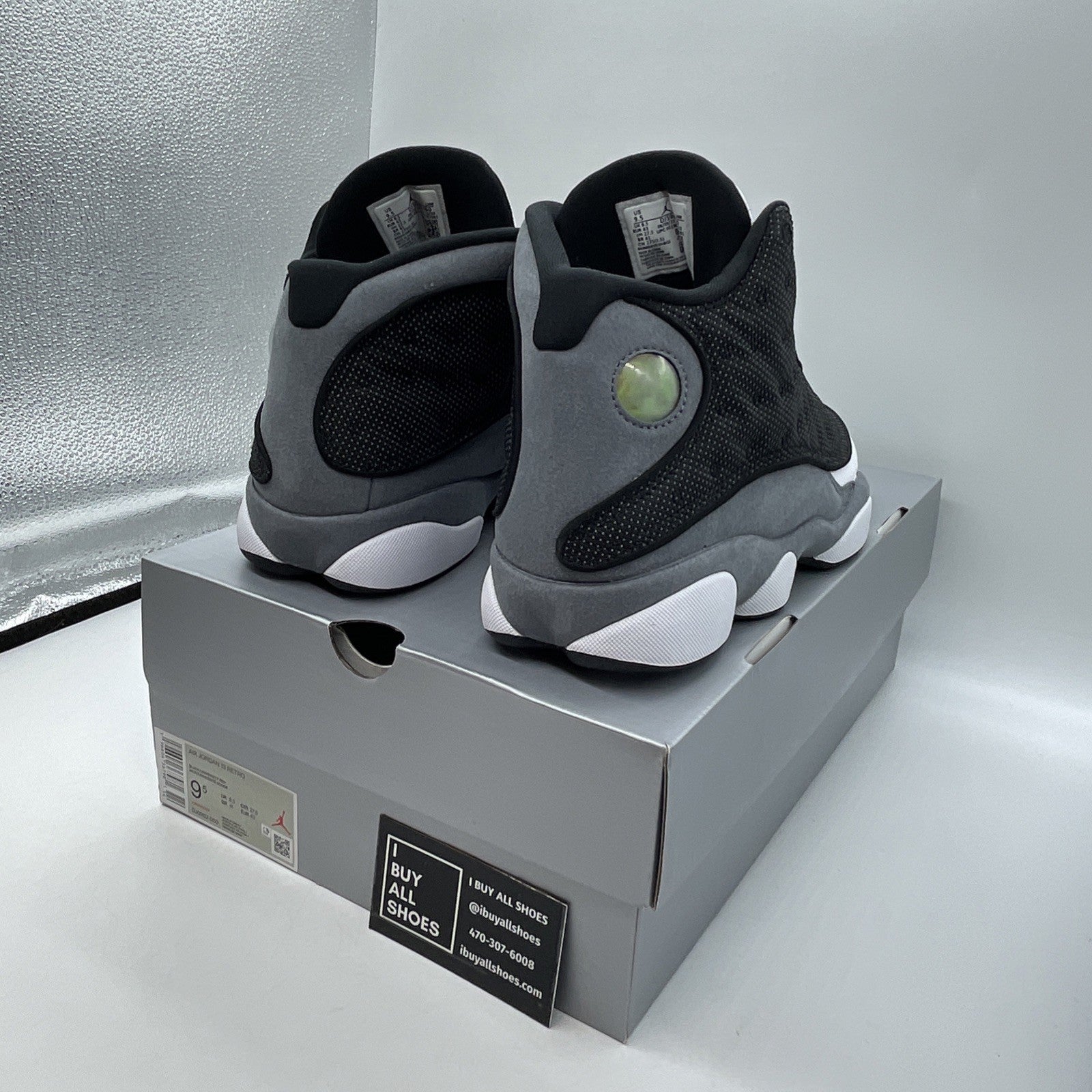 Size 9.5 - Air Jordan 13 Retro Black Flint White Suede Leather (DJ5982-060)
