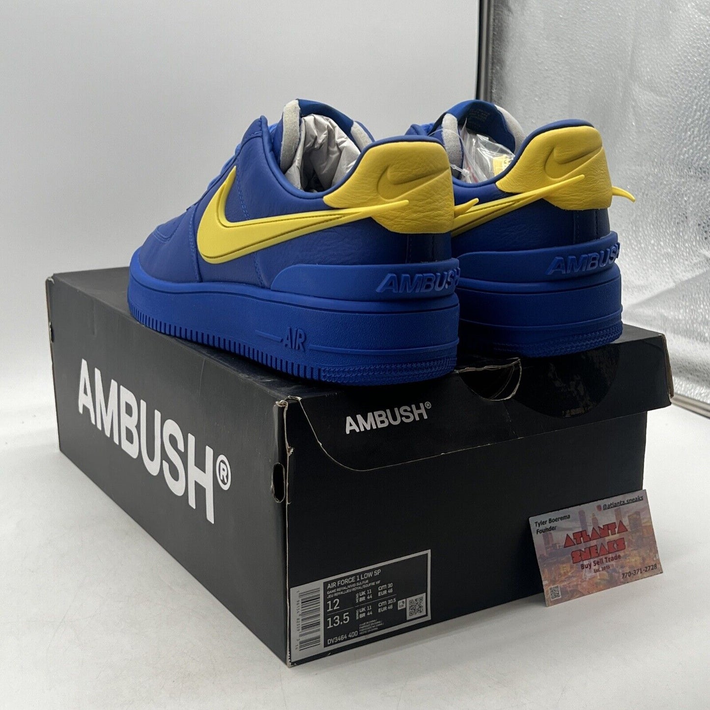 Size 12 - Nike AMBUSH x Air Force 1 Low Game Royal Yellow Leather  (DV3465-400)