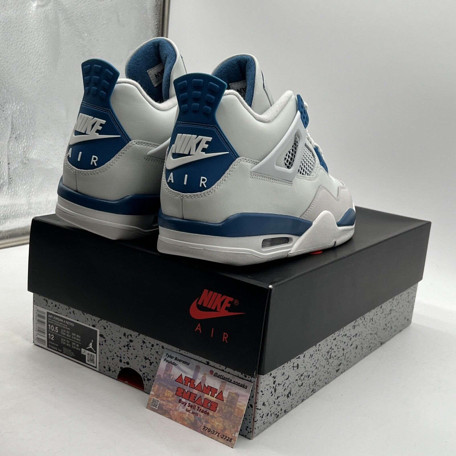 Size 10.5 - Air Jordan 4 Retro 2024 Military Blue White Leather (FV5029-141)