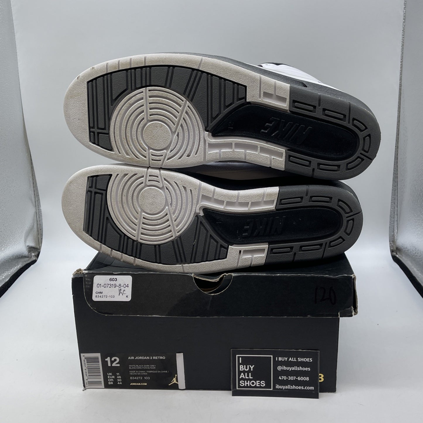 Size 12 - Air Jordan 2 Retro Wing It Black White Leather (834272-103)
