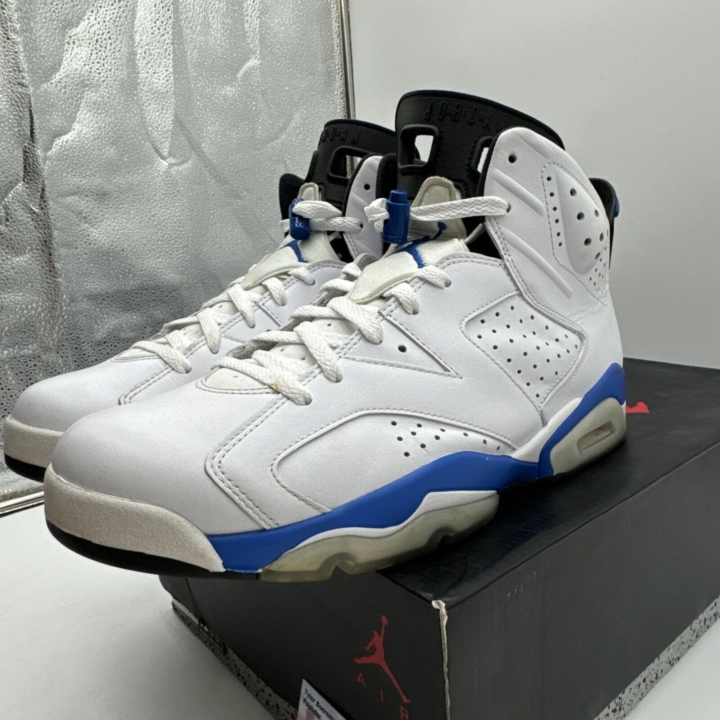 Size 12 - Jordan 6 Retro Sport Blue 2014 White Leather Icy Skills OG All Royal L