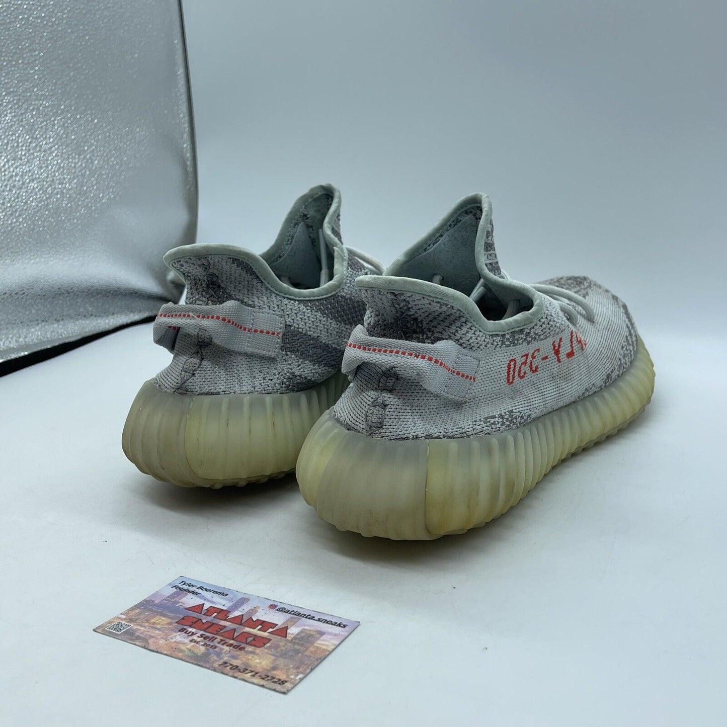 Size 12 - adidas Yeezy Boost 350 V2 Low Blue Tint Grey Red Suede (B37571)