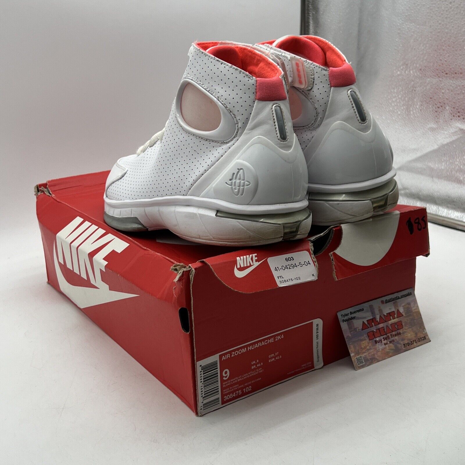 Size 9 - Nike Zoom Huarache 2K4 White Hot Lava Leather (308475-102)