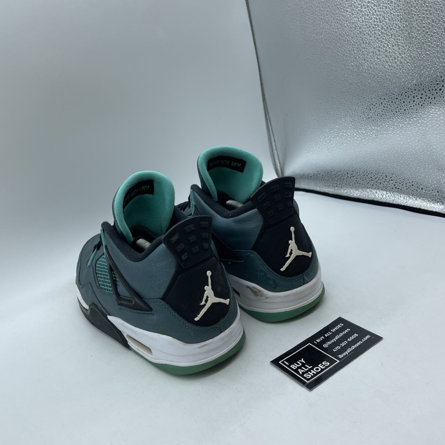 Size 11.5 - Air Jordan 4 Retro Teal Black White Leather (705331-330)
