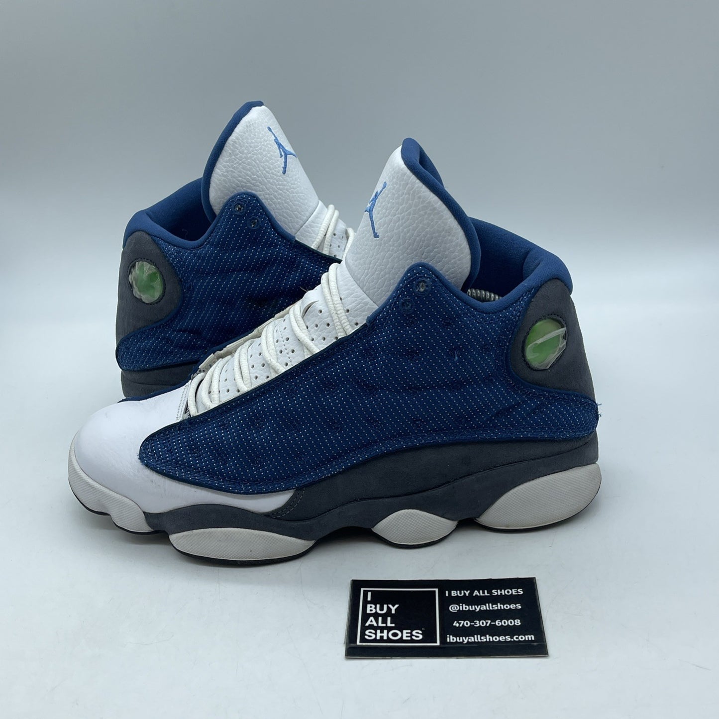 Size 9 - Air Jordan 13 Retro 2010 Flint Blue Grey White Suede (414571-401)