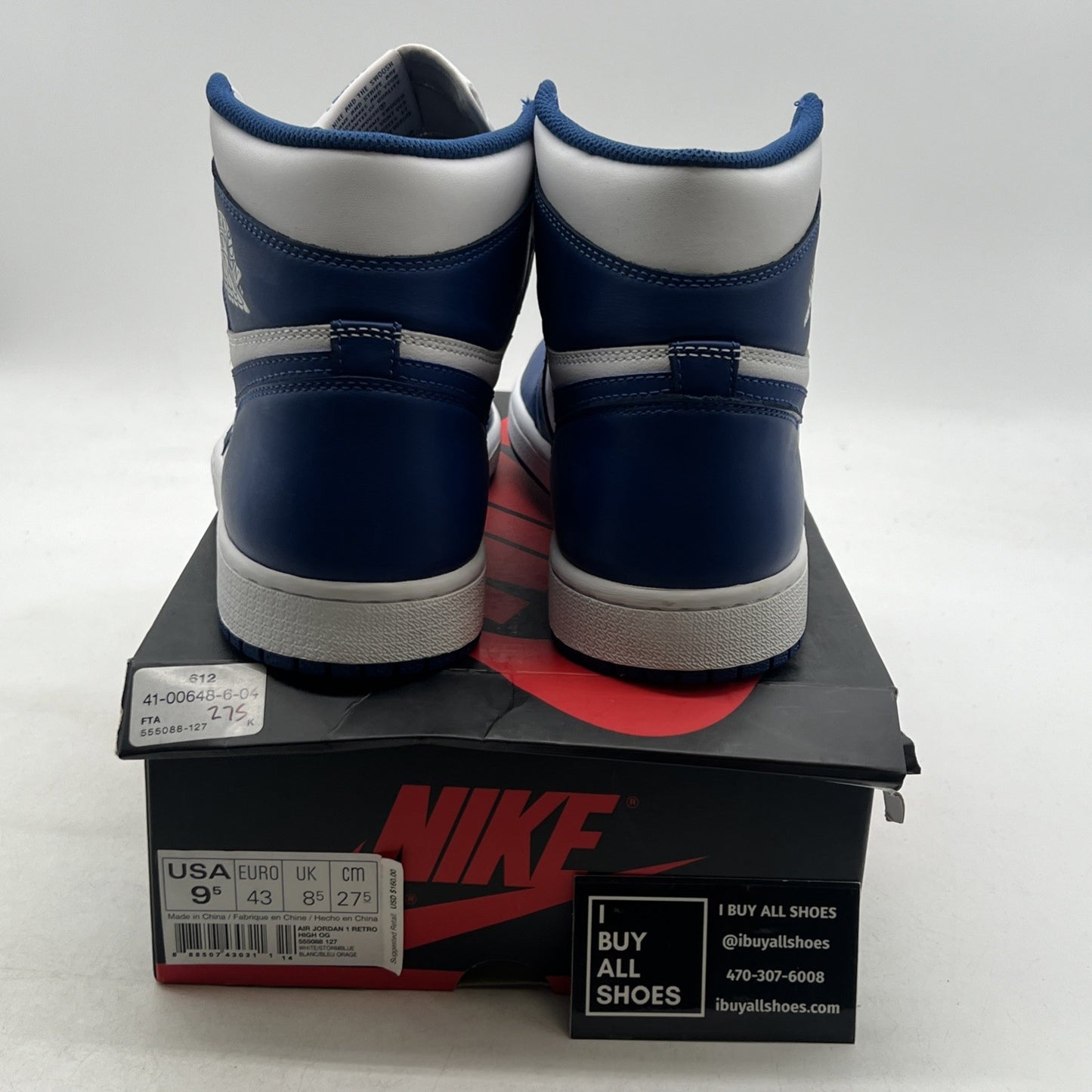 Size 9.5 - Air Jordan 1 Retro High OG Storm Blue 2016 (555088-127)