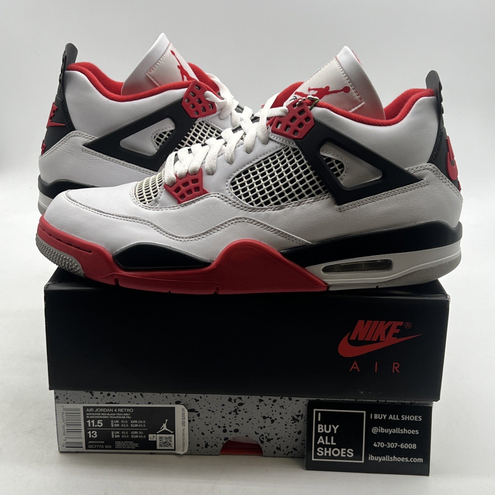 Size 11.5 - Air Jordan 4 Retro OG Mid Fire Red (DC7770-160)