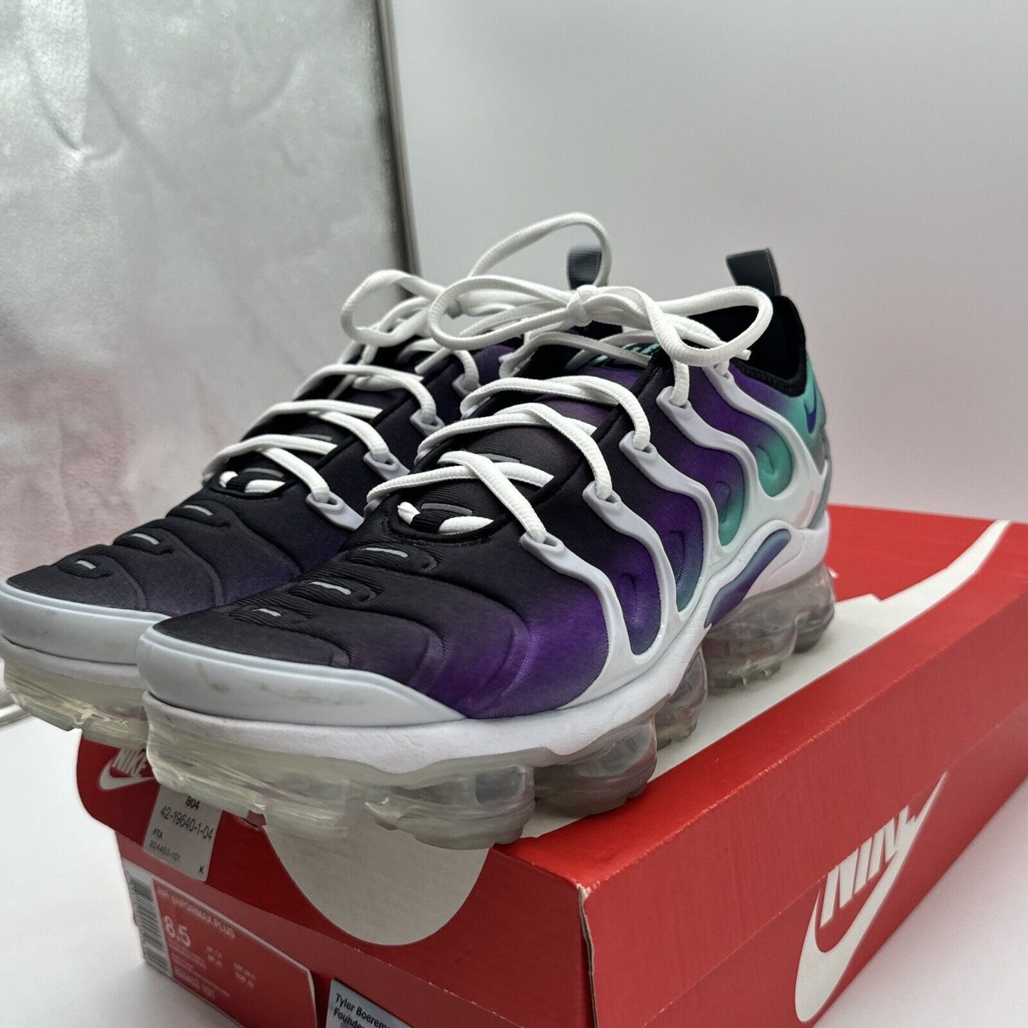 Nike Air Max Vapormax Plus 924453-101 Men's Size 8.5 With Box Sprite Teal White