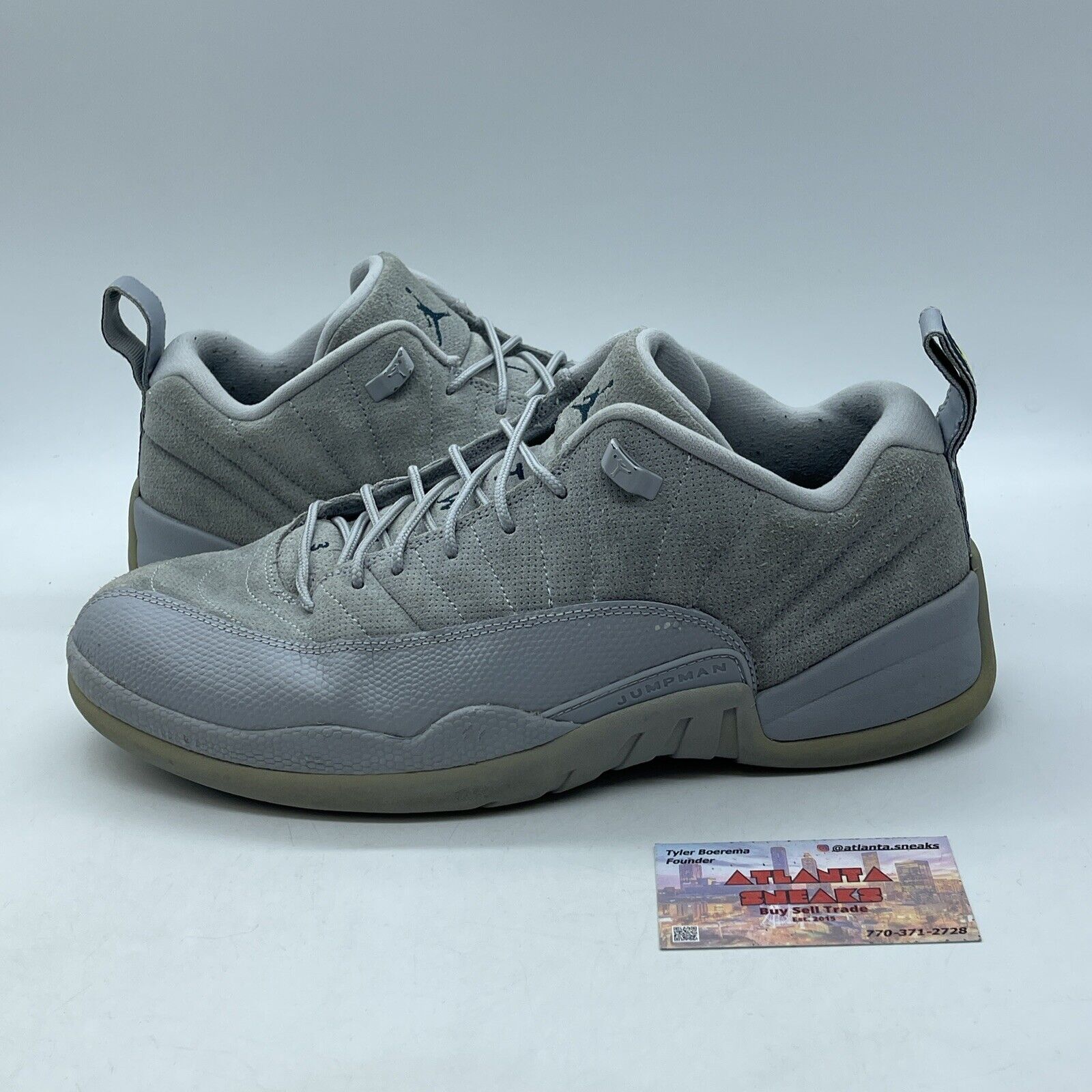 Size 12 - Air Jordan 12 Retro Low Wolf Grey Suede Leather (308317-002)