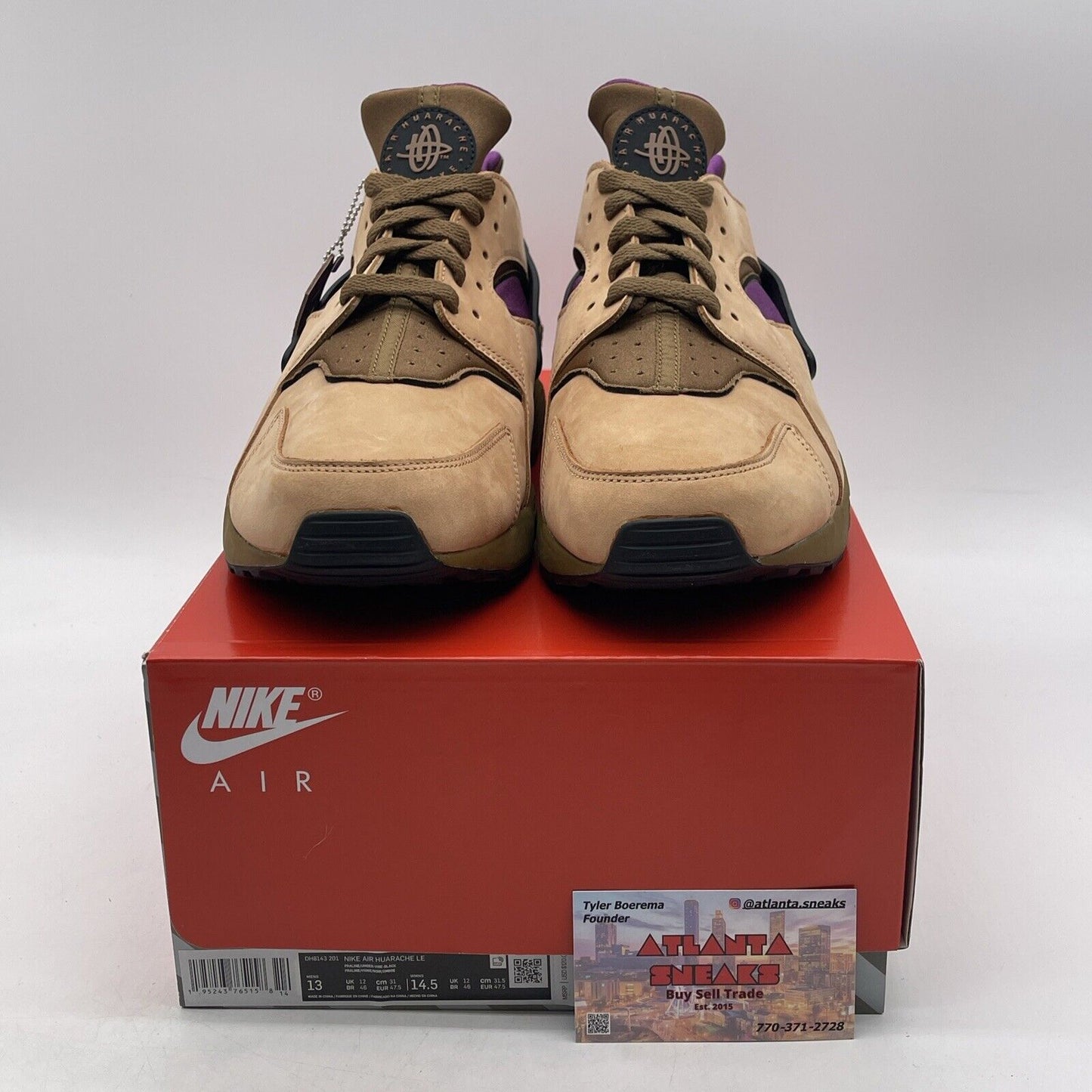 Size 13 - Nike Air Huarache LE Praline Brown Black Suede Leather (DH8143-201)
