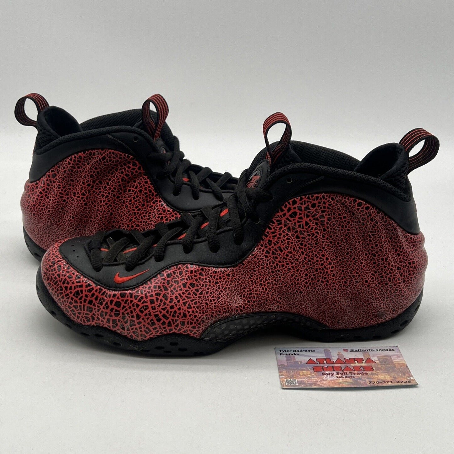 Size 9 - Nike Air Foamposite One Cracked Lava Black Red Leather (314996-014)