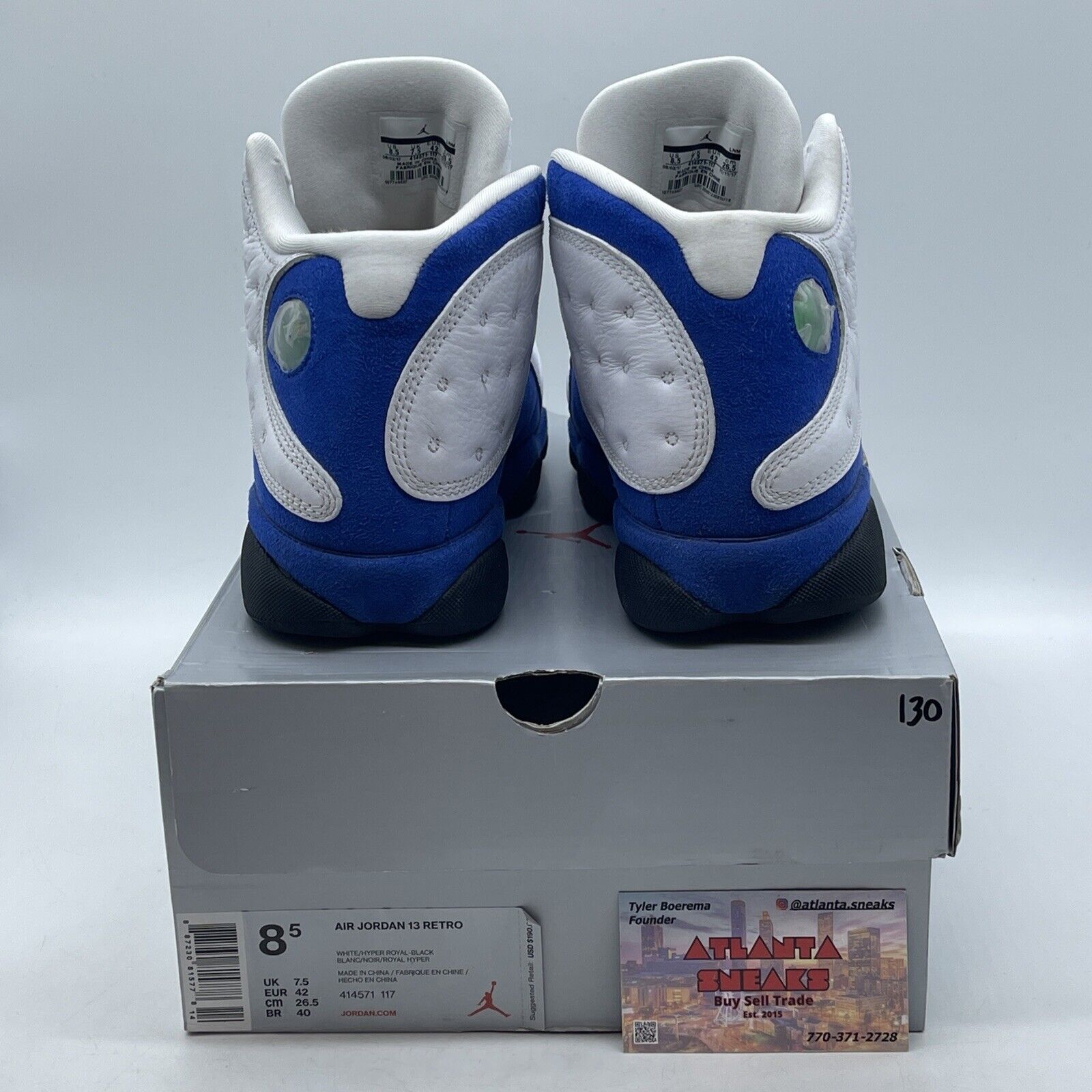 Size 8.5 - Air Jordan 13 Retro Hyper Royal Blue White Black (414571-117)