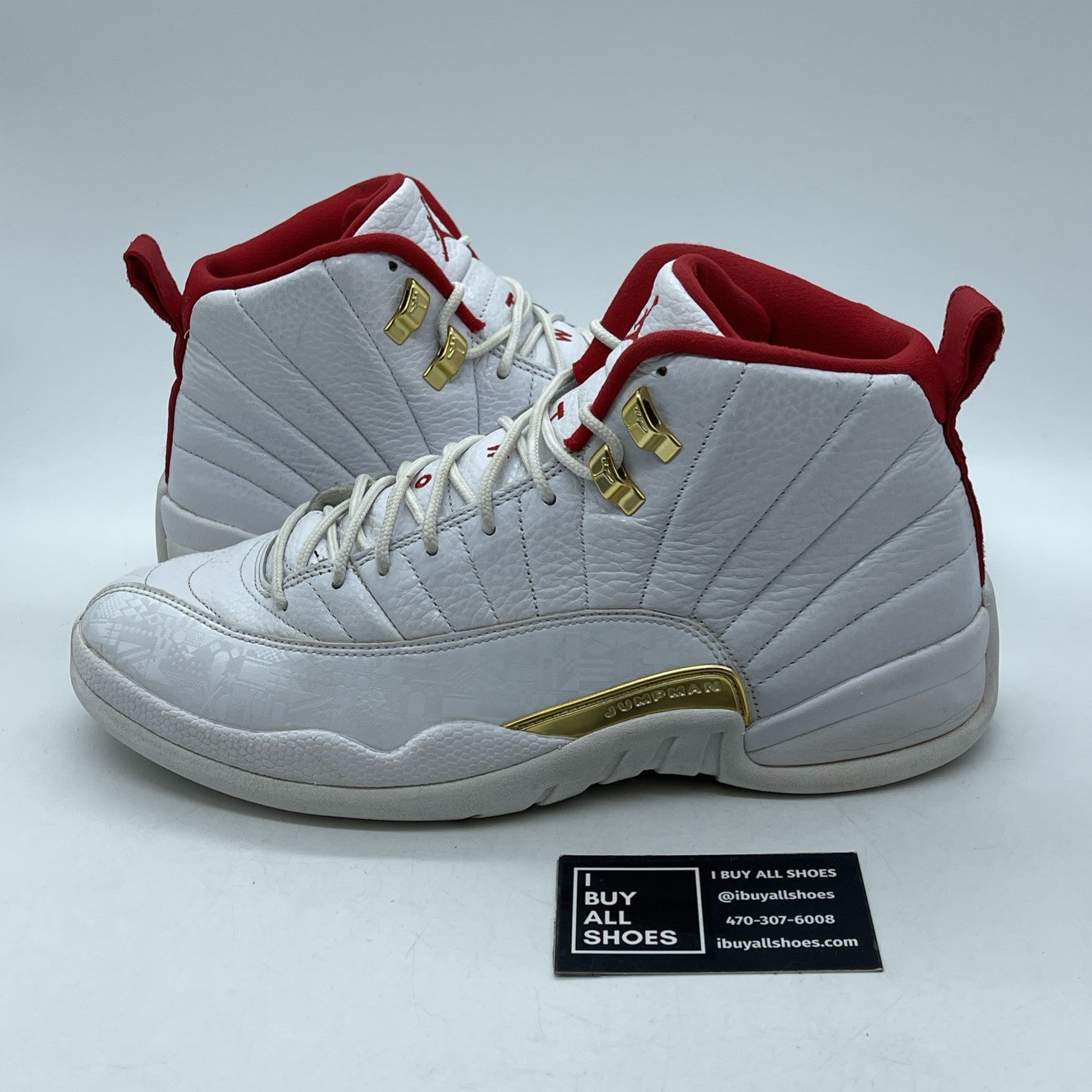 Size 11 - Air Jordan 12 Retro FIBA White Red Leather (130690-107)