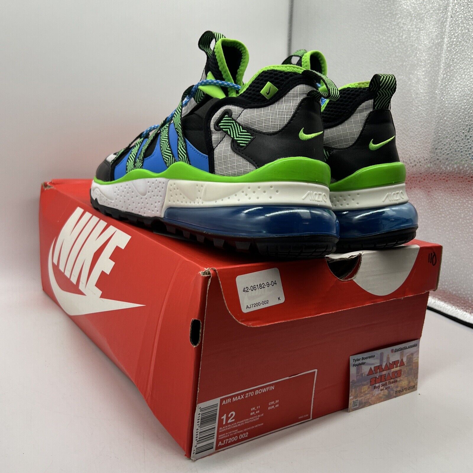 Size 12 - Nike Air Max 270 Bowfin Sprite Blue Black (AJ7200-002)