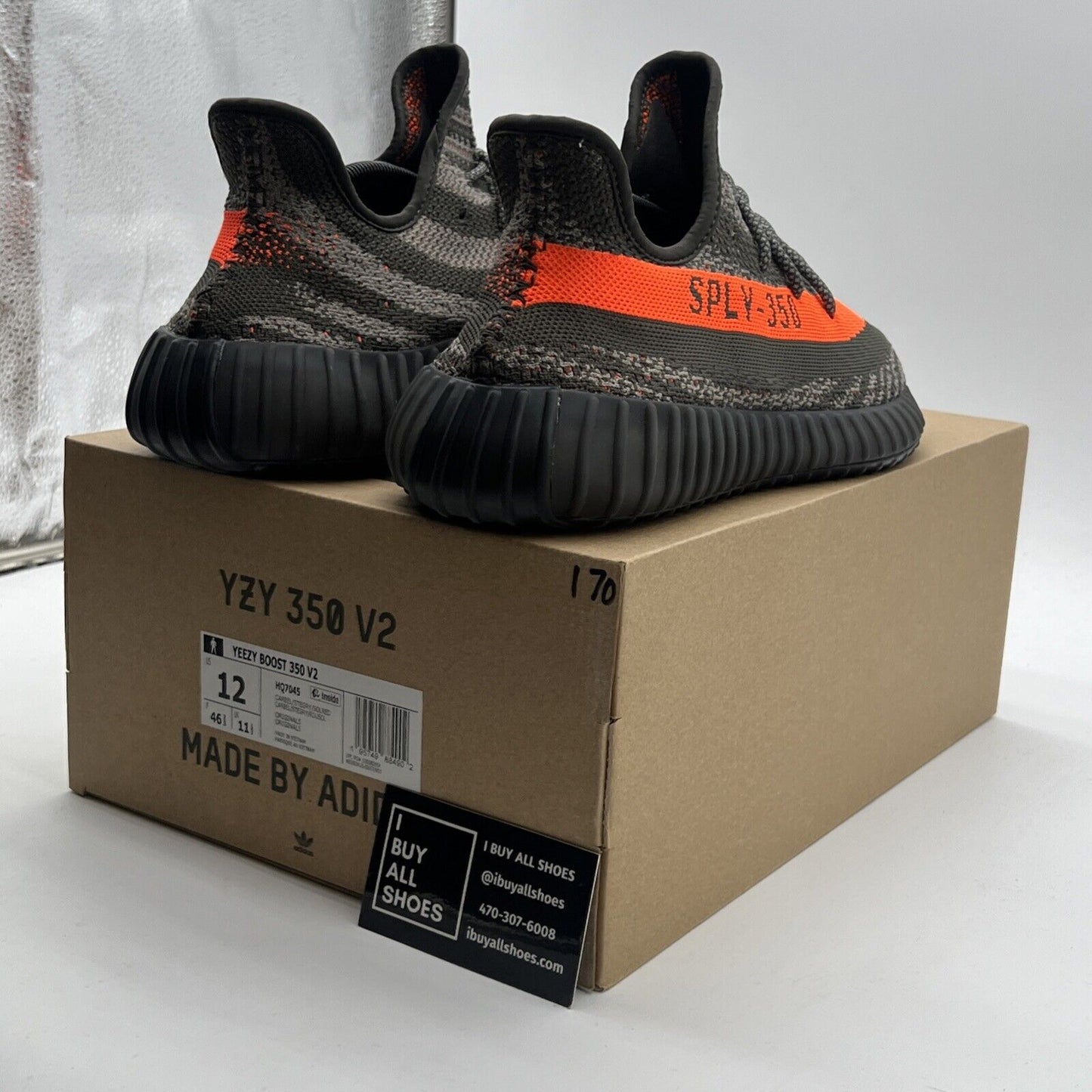Size 12 - Adidas Yeezy Boost 350 V2 Low Carbon Beluga (HQ7045)