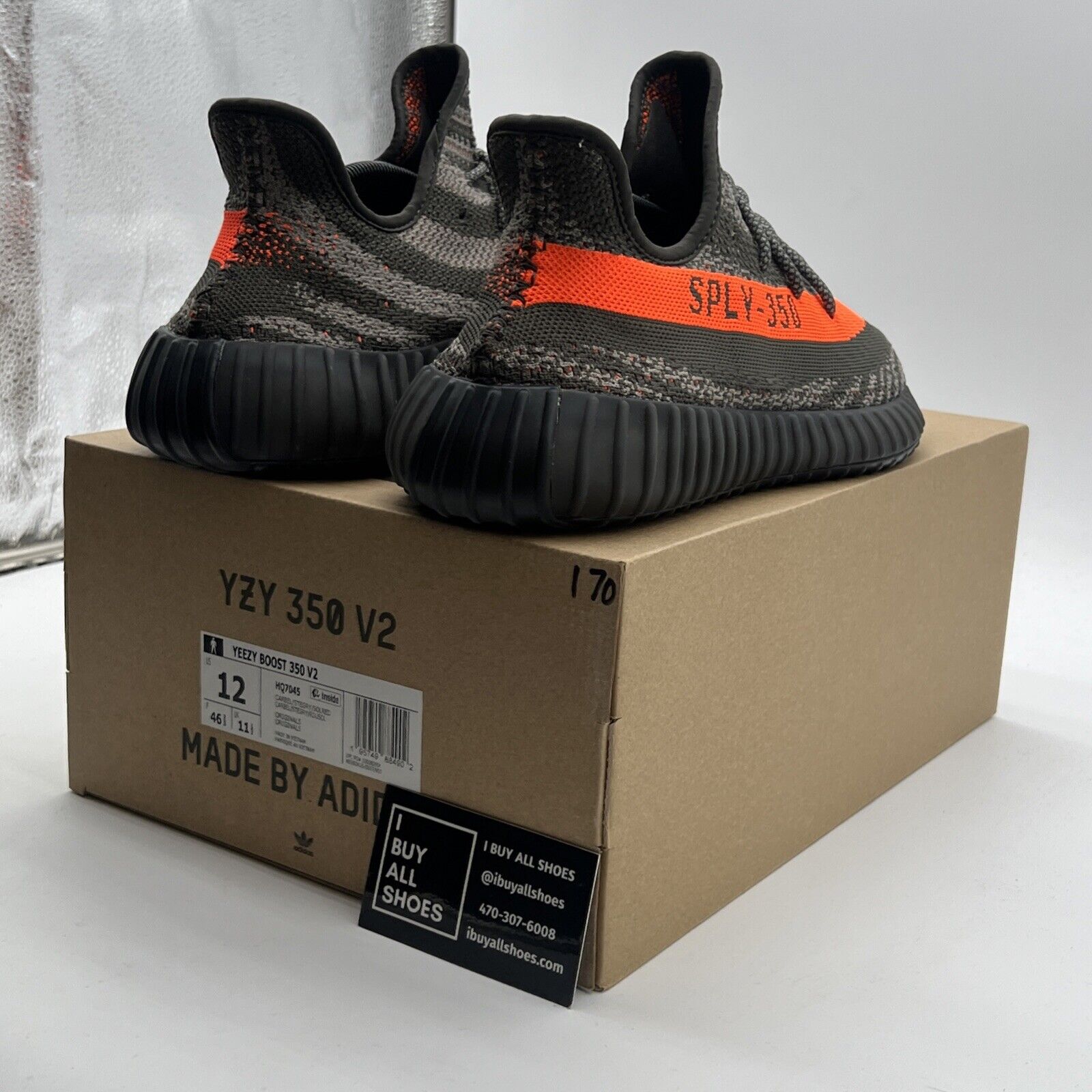 Size 12 - Adidas Yeezy Boost 350 V2 Low Carbon Beluga (HQ7045)