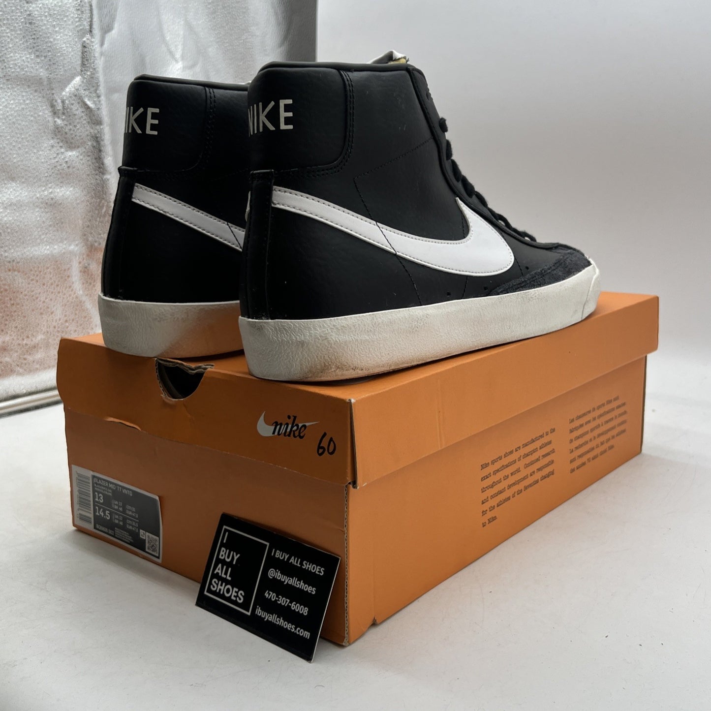 Size 13 - Nike Blazer '77 Vintage Mid Black Sail (BQ8606-002)