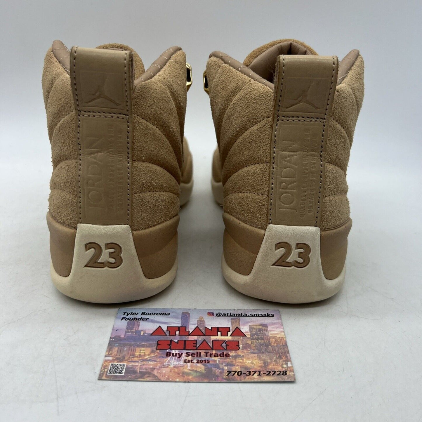 Size 5.5 - Air Jordan 12 Retro Vachetta Tan W White Suede (A06068-203)