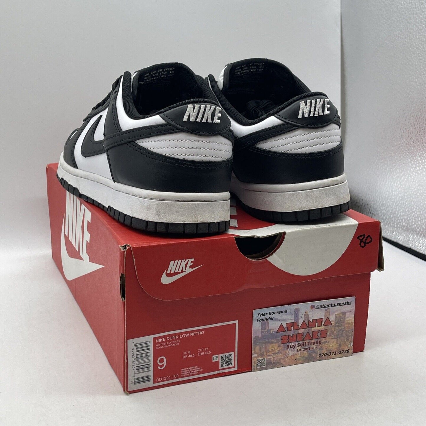 Size 9 - Nike Dunk Low Black White Leather (DD1391-100)