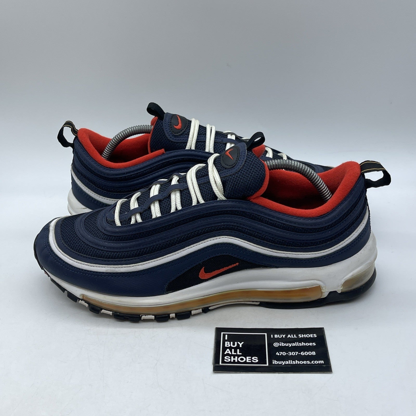 Size 11 - Nike Air Max 97 Midnight Navy Blue White Leather (921826-403)