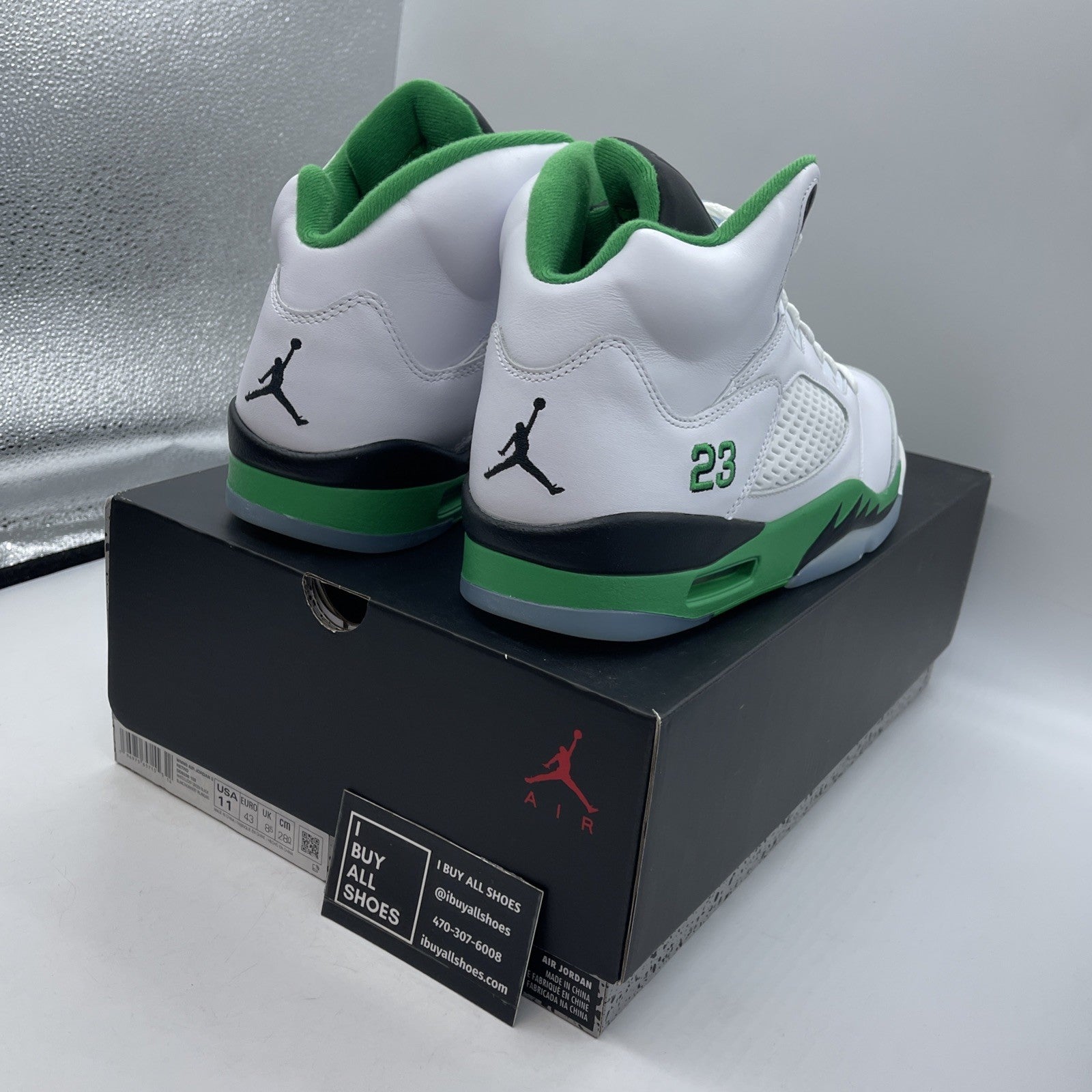 Size 11W - Air Jordan 5 Retro Lucky Green White Leather