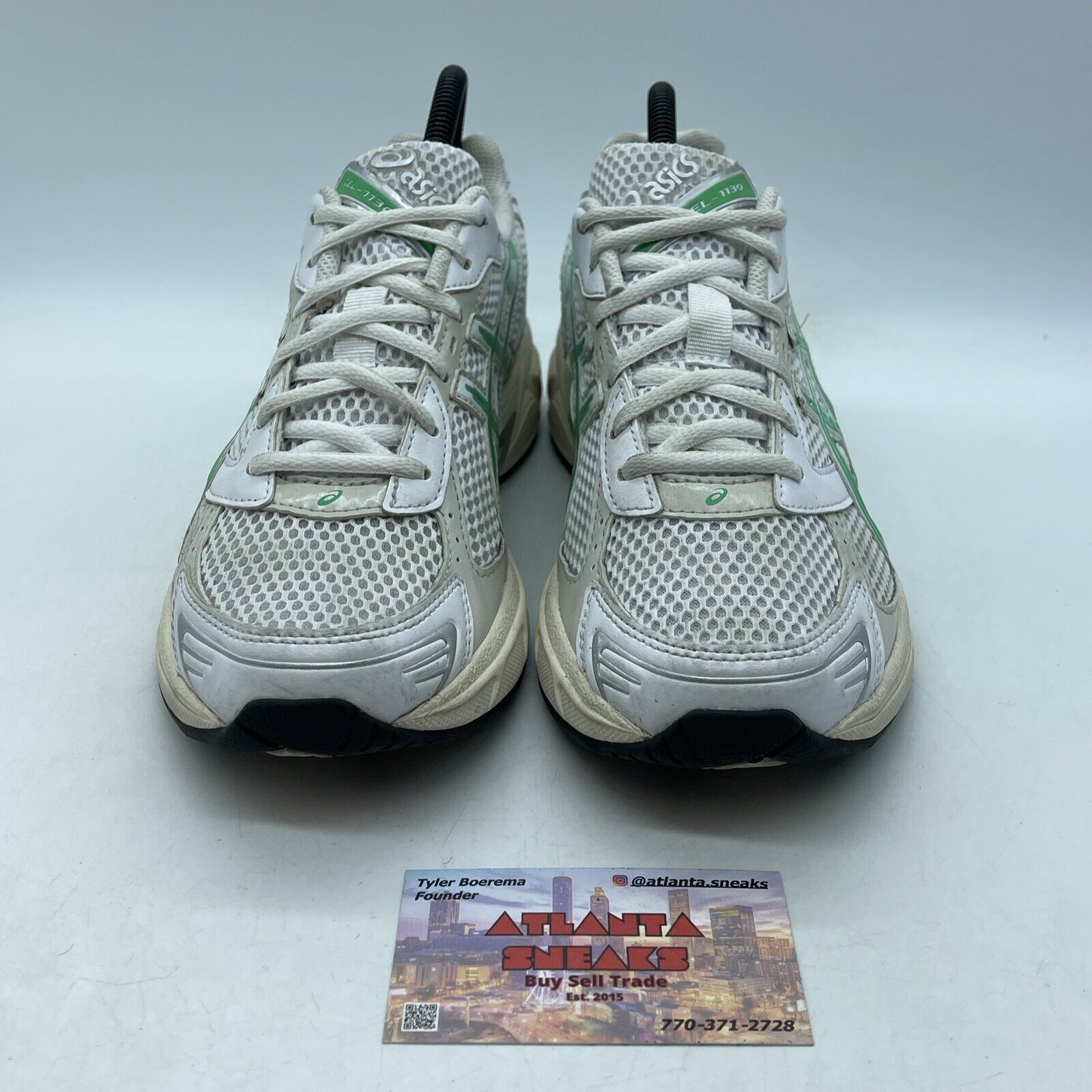 Size 8.5W - ASICS Gel 1130 White Malachite Green White Silver (1202A164-114)