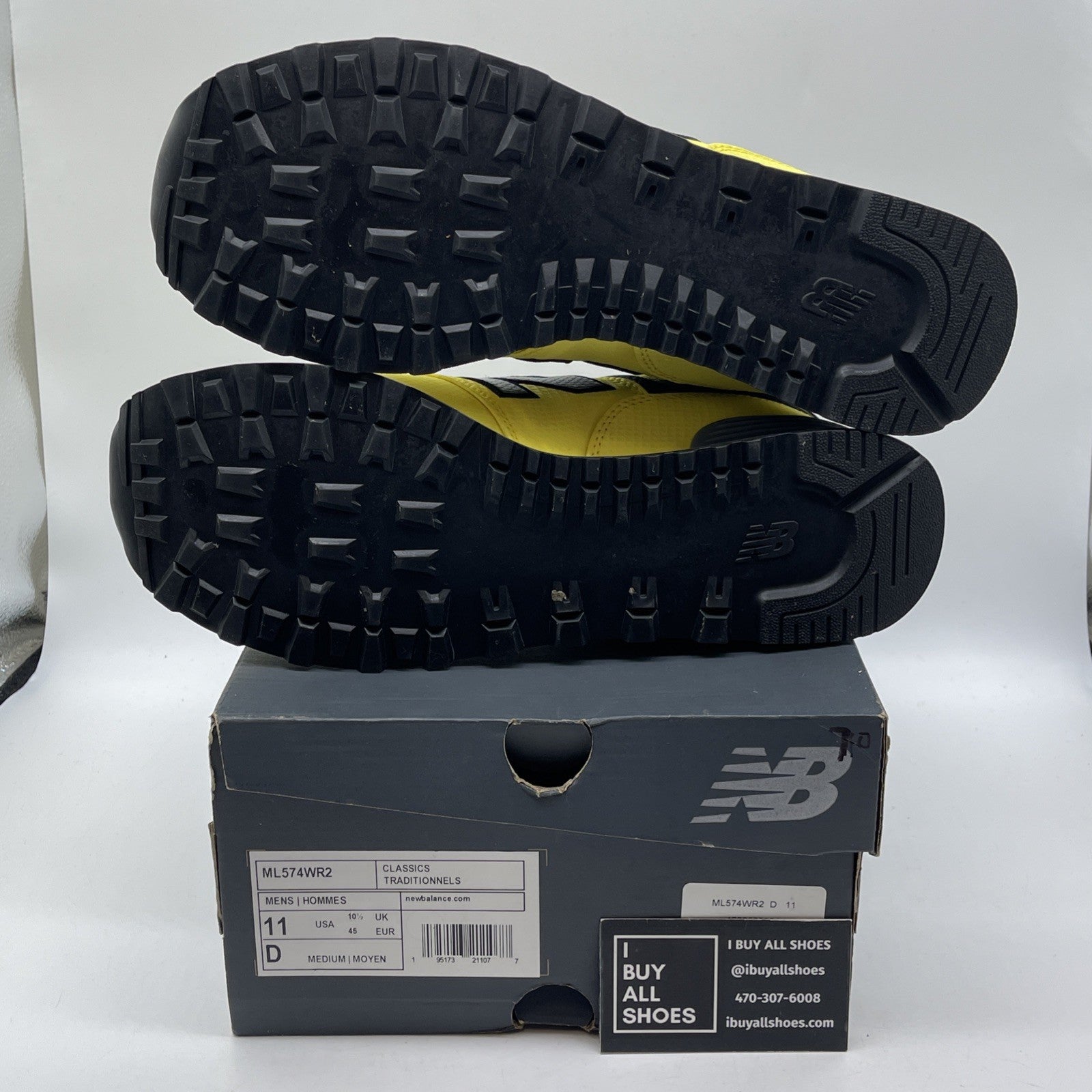 Size 11 - New Balance 574 Citra Yellow Grey Suede Leather (ML574WR2)