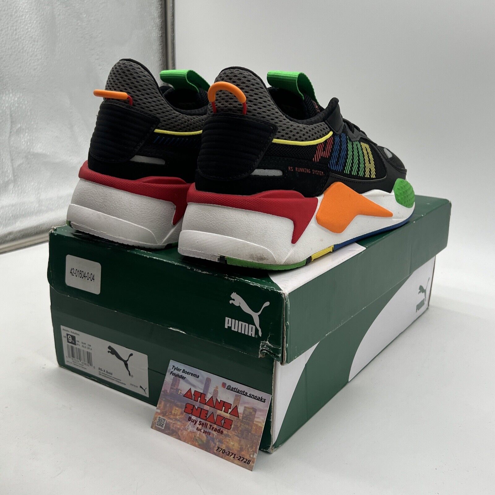 Size 9.5 -  RS-X Bold Black Andean Toucan Orange
