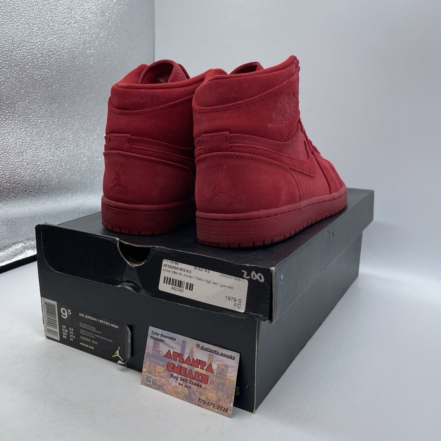 Size 9.5 - Air Jordan 1 Retro High Red Suede (332550-603)